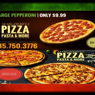 large pepperoni only $ 99 99