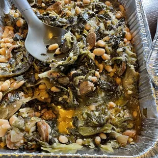 Italian Greens and Beans with sausage