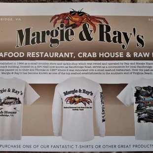 This is the table mats that they have on the tables, which gives a bit of history of the place.  Photo taken September 5, 2021.