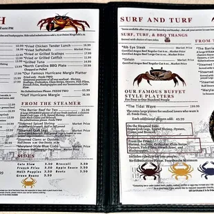 This is the second and third pages of the menu.  Photo taken July 19, 2022.