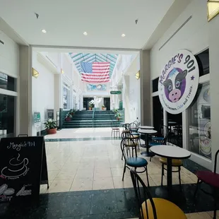 the inside of a restaurant
