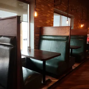 booths next to large windows