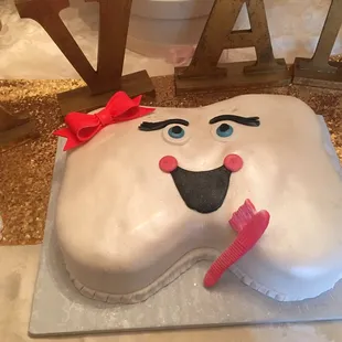 Tooth Cake. Marble with Strawberry filling. AMAZING!