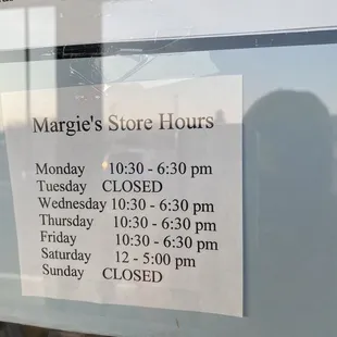 a sign in a store window