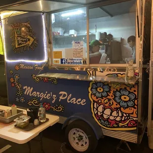 a food truck with food on it