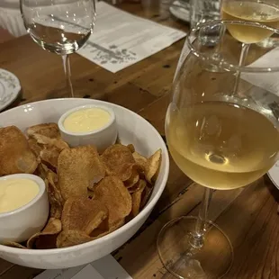 Chips and Orange Wine