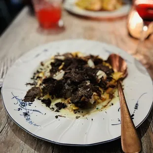 Black truffle ravioli
