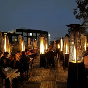 Heading out into the rooftop deck