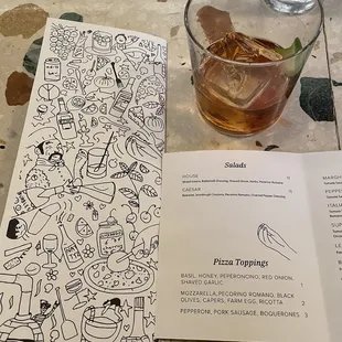 Negroni, menu