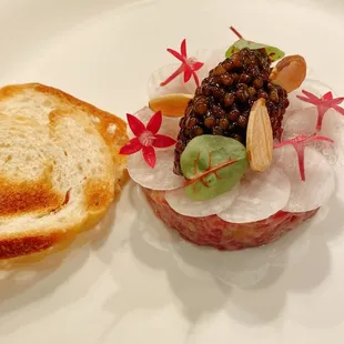 caviar with wagyu beef tartare Margotto style