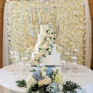 a wedding cake on a table