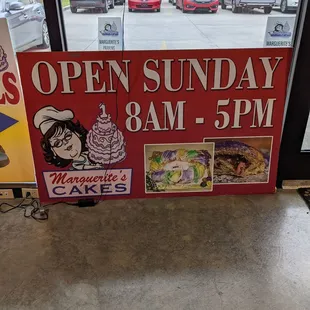 open sunday 8am - 5pm