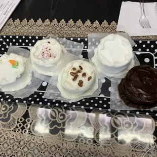 a variety of desserts
