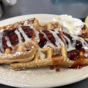 Whiskey Cherry waffles.   These are amazing