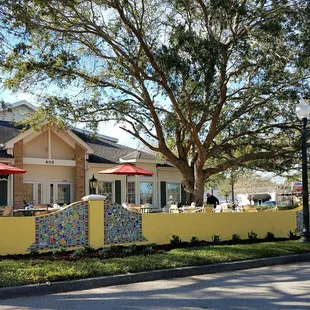 Delightful Dining on our dog friendly patio. Ask about catering on our beautiful patio