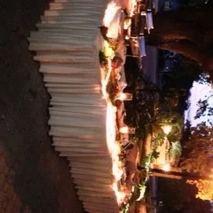 Wedding Buffet at sunset on the patio