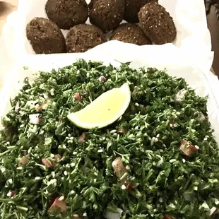 Tabouli Salad and falafel.