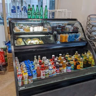 a display of beverages