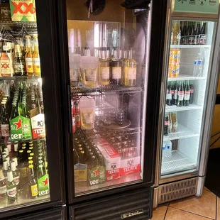 two coolers filled with drinks