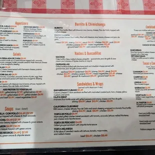 Food menu