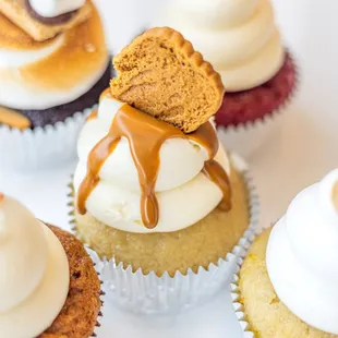 a selection of cupcakes