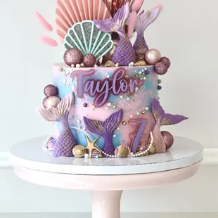 a mermaid themed cake