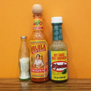 a variety of condiments