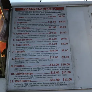 menu