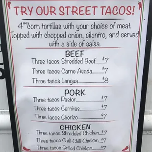 menu
