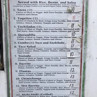 Plate menu