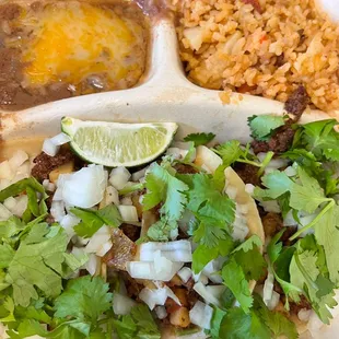 Chorizo Street Tacos plate (don&apos;t worry, there&apos;s A LOT of meat in there!)