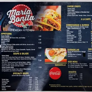 Menu - Front side