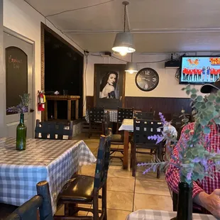 Inside the restaurant.