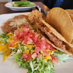 Shredded chicken tacos