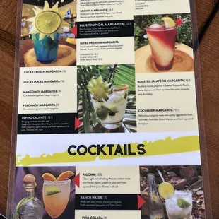 Drink menu