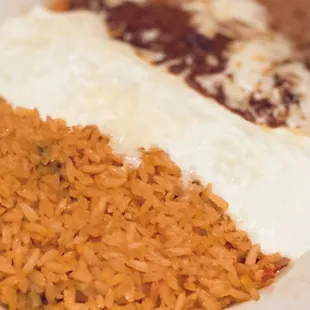 Sour cream chicken enchilada and chicken with chipotle sauce