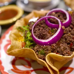 Taco Salad with beef.