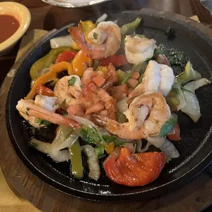 Shrimp fajitas