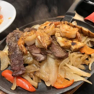 Seafood fajitas
