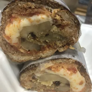 the inside of a burrito