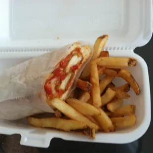 Half my 8 inch sub and fries