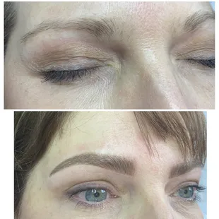 Before and after Microblading