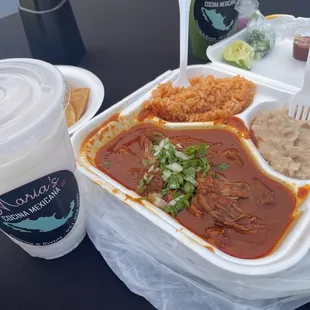 Birria plate and 2 Agua Frescas ‍