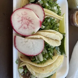 2 Asada and 2 Lengua tacos.