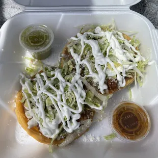 Adobada sope without onions and tomatoes