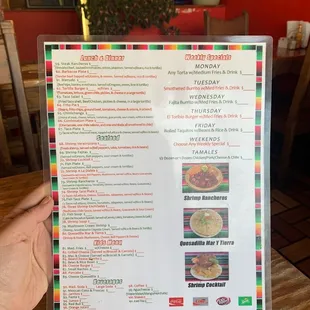 menu