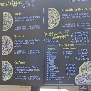 Pizza Menu