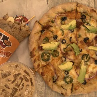 Pizza, Dessert, and Coffee