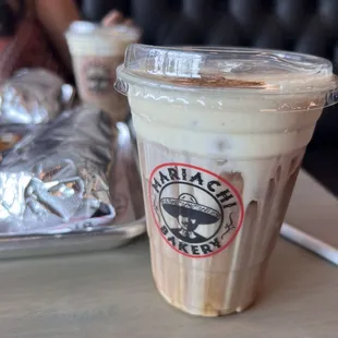 Pumpkin cream cold brew with pumpkin foam