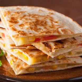 a stack of quesadillas